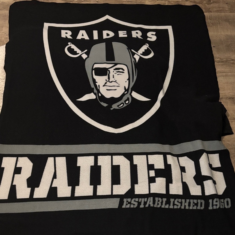 Las Vegas Oakland Raiders Black and Gray Blanket